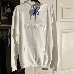 Source Unknown White Hoodie with Blue Drawstring